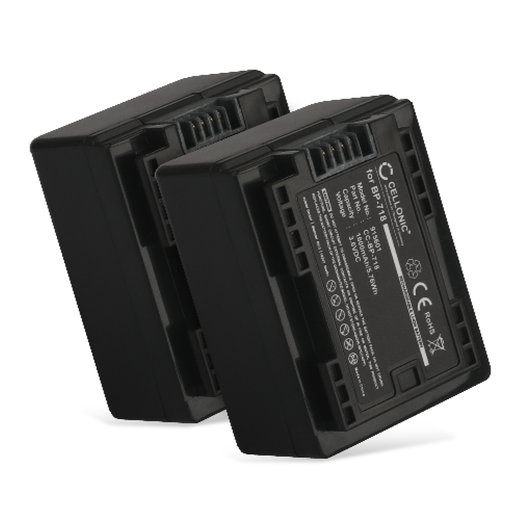 2x BP-718 BP-727 accu voor Canon LEGRIA HF R806 R86 HF R706 HF R606 HF R506 HF R406 HF R306 R36 VIXIA HF R500 HF R52 R50 - 1600mAh vervangende accu voor camera
