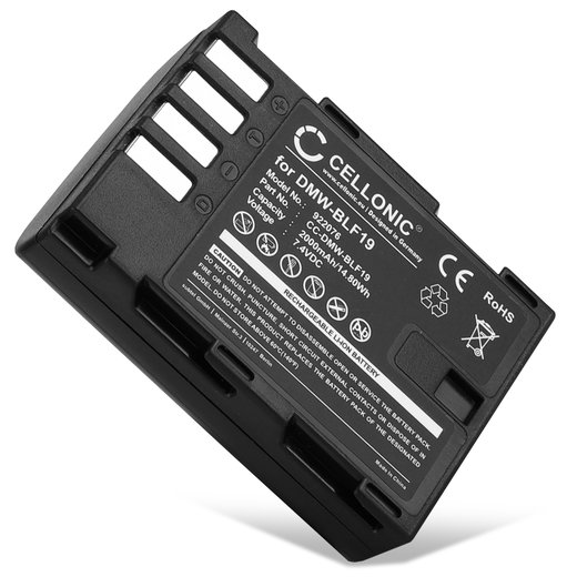DMW-BLF19E Battery for Panasonic GH4 Lumix GH4 GH3 DC-G9 DMC-GH4 DC-GH5 DC-GH5s Lumix GH4R DMC-GH3H - DSLM Mirrorless DMW-BLF19 Battery Replacement - 2000mAh