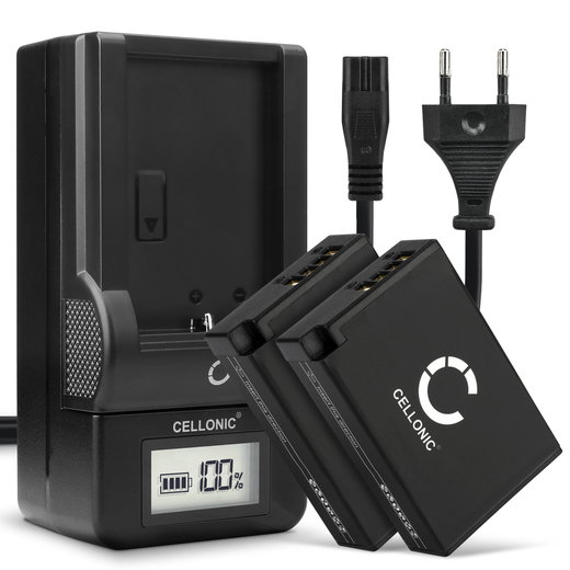 Pack de 2x batteries LP-E17 950mAh pour appareil photo Canon EOS 750D EOS 760D EOS 770D EOS 800D EOS Kiss X8i EOS M3 EOS M5 EOS M6 EOS Rebel T6i - Avec chargeur et câble d'alimentation