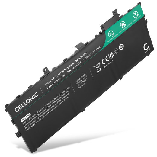 Battery for Lenovo ThinkPad X1 Carbon Gen 1, X1 Carbon Gen 4, X1 Carbon Gen 5, X1 Carbon Gen 6, Lenovo 01AV494, 01AV431 11.55V 4650mAh from CELLONIC