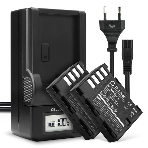 2x Batteria per Panasonic GH5 Lumix DC-GH5s DMC-GH4 GH4 GH4r GH4h GH3 GH3h GH3a G9 DC-G9 - DMW-BLF19 DMW-BLF19e DMW-BLF19pp 2000mAh + Caricabatteria DMW-BTC10 di Ricambio sostituzione scorta