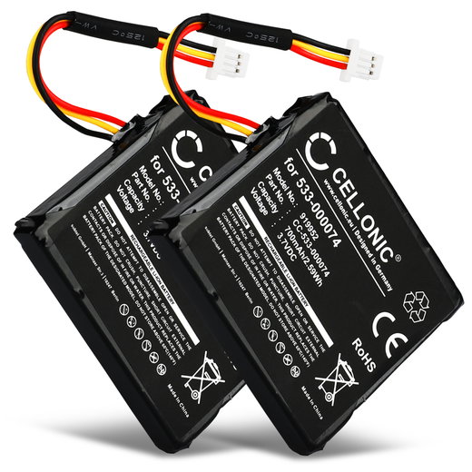 2x CELLONIC Logitech 533-000074 Ersättningsbatteri för Logitech F540 G930 headset / hörlurar med 700mAh, 3.7V - reservbatteri