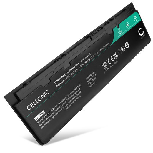Batteri för Dell Latitude 12 E7250, E7240, E7250-5755, E7250-5892, P22S, WD52H, GVD76, HJ8KP 11.1V 2400mAh från CELLONIC