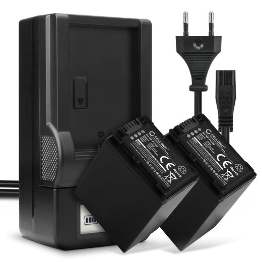 2x Batteri för Sony HDR-CX625 HDR-CX730 CX700 HDR-CX570 CX550 HDR-CX410 HDR-CX330e HDR-CX280 3300mAh + Laddare från CELLONIC