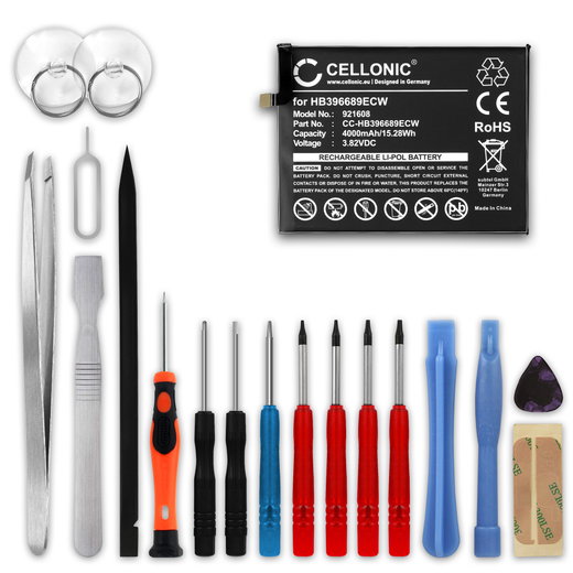 Batteria CELLONIC HB396689ECW per telefono Huawei Mate 9 / 9 Pro Ricambio affidabile da 4000mAh + Set di strumento Sostituisci professionalmente con giravite T2