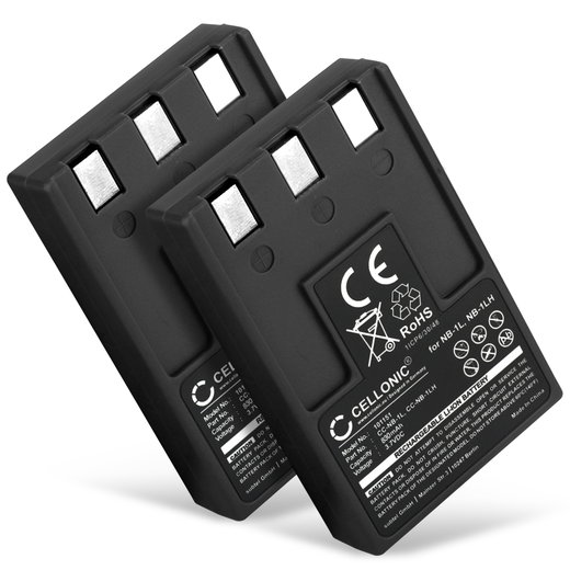 2x Akku für Canon Digital IXUS 300 330 400 430 500 IXUS V2 V V3 PowerShot S100 Digital ELPH 830mAh von CELLONIC