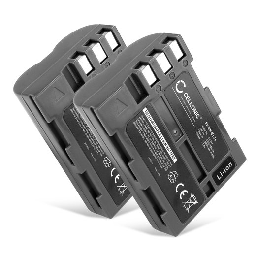 2x EN-EL3 EN-EL3e Ersatz Akku für Nikon D100 D200 / D300 D300S / D50 / D70 D700 D70s / D80 D90 D900 - Kamera Ersatzakku - Kameraakku 2000mAh, Batterie