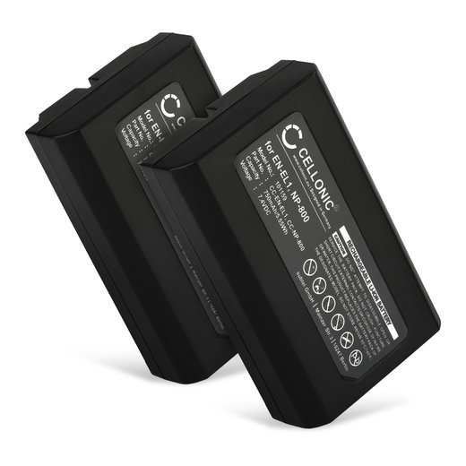 2x Batterie 750mAh pour appareil photo Nikon Coolpix 4500, Coolpix 4800 - Remplacement modèle EN-EL1 NP-800