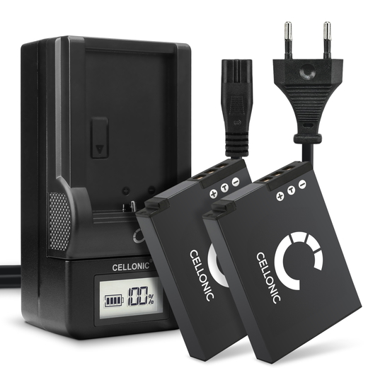 2x Batteri för Nikon CoolPix A900 W300 AW130 S9900 S9700 S9500 S9300 S9100 S8200 S6300 AW100s AW110s EN-EL12 1100mAh + Laddare från CELLONIC