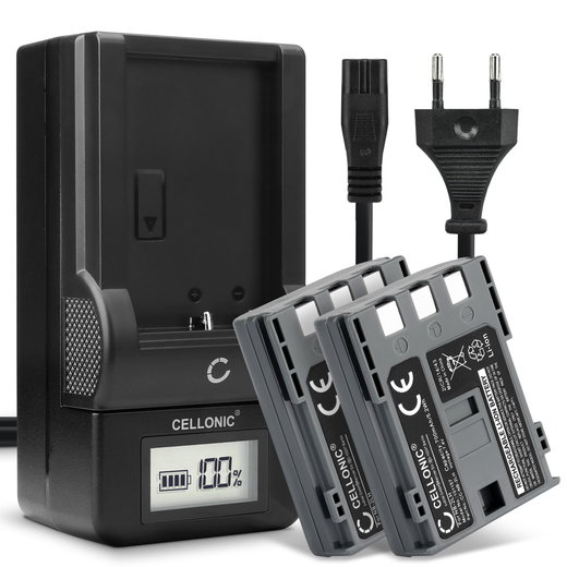 Pack de 2x batteries NB-2L NB-2LH BP-2L5 700mAh pour appareil photo Canon EOS 400D 350D Digital Regel XTi PowerShot G7 G9 S50 HG10 Legria HF R16 R106 MD235 - Avec chargeur CB-2L CBC-NB2 et câble d'alimentation