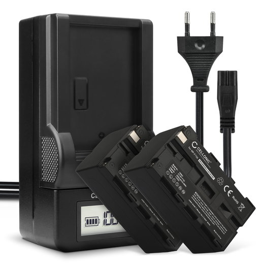 2x NP-F930 NP-F950 NP-F960 NP-F970 XL-B2 XL-B3 Camera Battery + Charger Set for Sony HXR-NX100, Z Cam E2, HXR-MC2500, NEX-FS700RH, NP-F330, NEX-FS700RH 4400mAh Replacement Battery BC-VM50 LCD Smart Charger