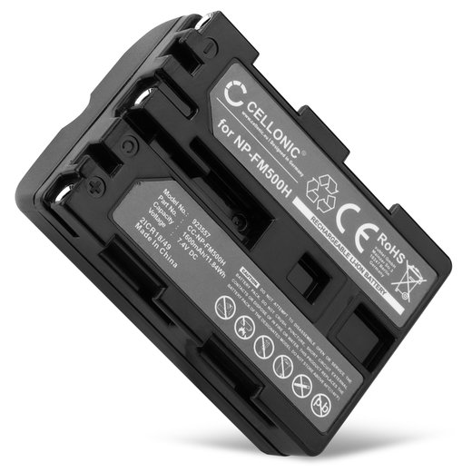 Batteria NP-FM500H per fotocamera Sony SLT-A58 SLT-A77 SLT-A65 SLT-A57 ILCA-77M2 SLT-A99 DSLR-A200 A68 A7 II A77 II A300 A350 A500 Affidabile ricambio da 1600mAh, marca CELLONIC