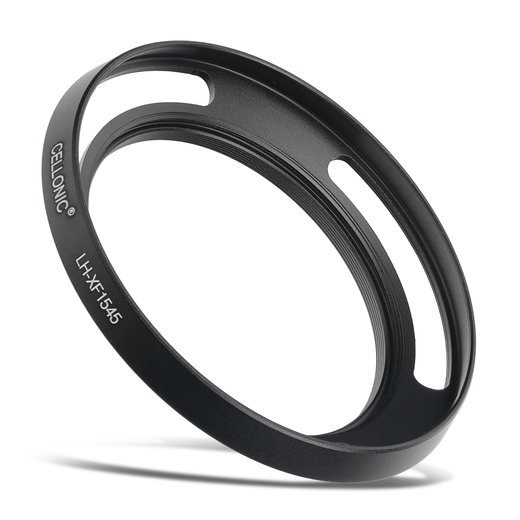 LH-XF1545 Kamera Gegenlichtblende für Fuji Fujinon XC 15-45mm F3.5-5.6 OIS PZ – Metall Filtergewinde Rund / Zylindrisch / Tubus / Tube Gegenlichtblende von CELLONIC