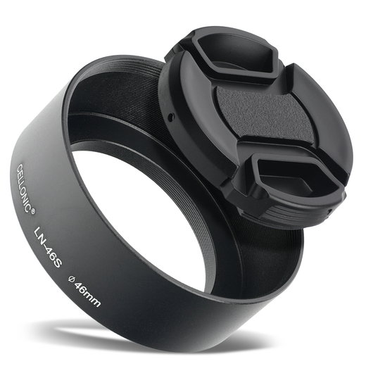 LN-46S Kamera Gegenlichtblende für Olympus M.Zuiko Digital 17mm 1.8 ED, Universal Ø 46mm – Metall Filtergewinde Rund / Zylindrisch / Tubus / Tube Gegenlichtblende von CELLONIC
