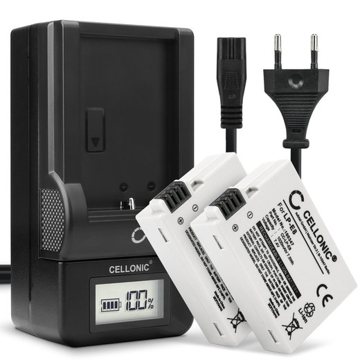 2x Ersatz Akku LP-E8 + Ladegerät LC-E8 für Canon EOS 600D EOS 700D T3i EOS 650D EOS 550D EOS Rebel T5i T2i T4i EOS Kiss Kamera - 1020mAh Ersatzakku Batterie, Ladekabel, Akkuladegerät