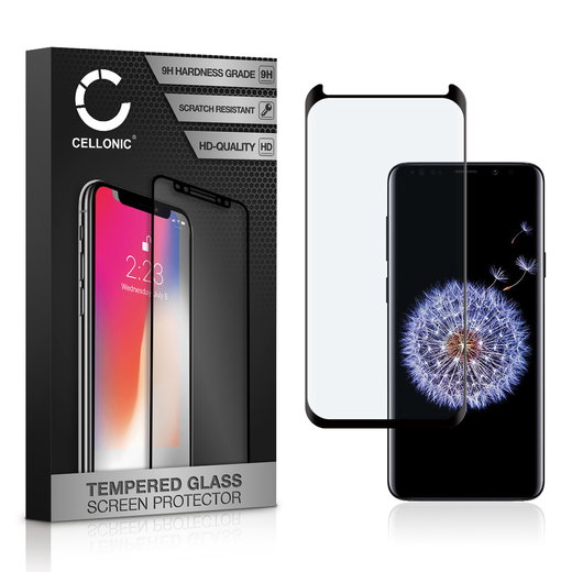 Vetro temperato CELLONIC per Samsung Galaxy S9 Plus (SM-G965), screen protector (3D Case-friendly 9H 0,33mm Full Glue) nero Pellicola salva schermo per telefono cellulare smartphone
