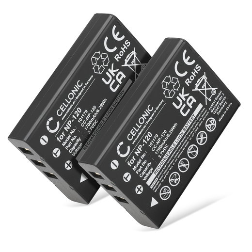 2x Batterie pour Besteker Pro 4K AC1, Ordro HDV-D320, HDV-D325, HDV-D395, HDV-D80S de CELLONIC