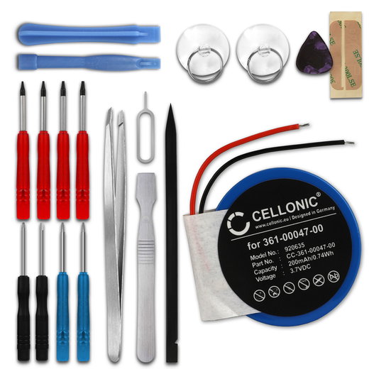 Akku älykelloon Garmin Forerunner 210, 110, S1 / Approach S4, S3, S2, S1 - 200mAh, 3.6V - 3.7V, 361-00047-00 361-00064-00 vaihtoakku + Työkalu