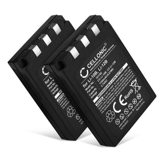 2x LI-10B LI-12B accu voor Olympus C-770 C-765 Ultra Zoom C-760 C-50 Zoom C-60 C-70 C-5000 C-7000 FE-200 Stylus 300 - 1100mAh vervangende accu voor camera