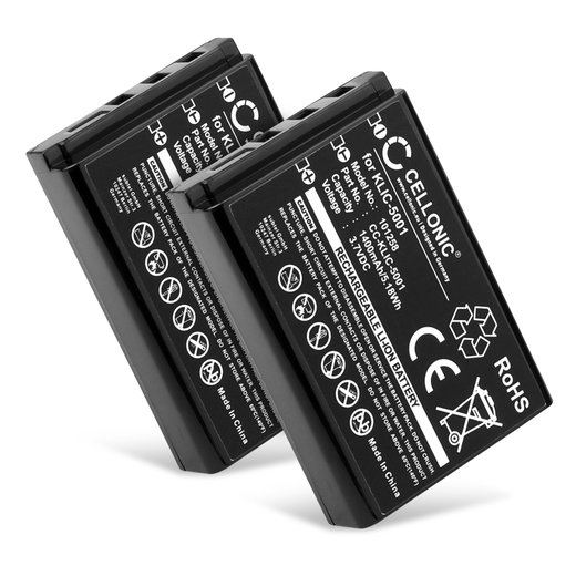 2x Batteri för Kodak Easyshare DX6490 DX7440 DX7590 DX7630 P850 P880 digitalkamera, 1400mAh Kamera-ersättningsbatteri med lång batteritid