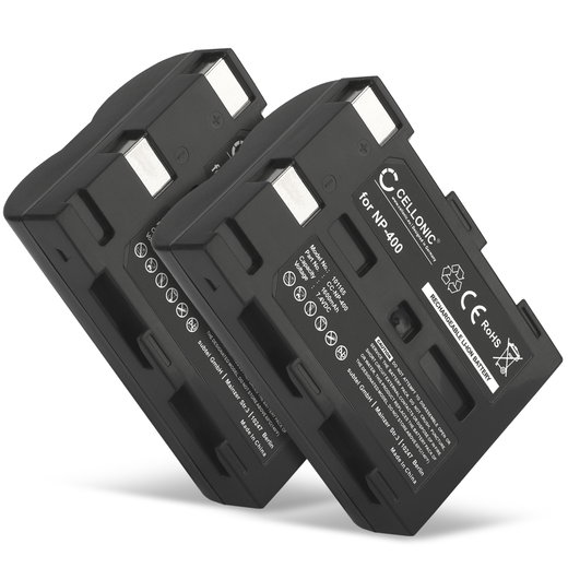 2x Batteria per Konica Minolta Maxxum 7D, Dynax 5D, 7D, DiMAGE A2, A1, Maxxum 7D, 5D 1600mAh , marca CELLONIC, ricambi di lunga durata per macchine fotografiche e videocamere