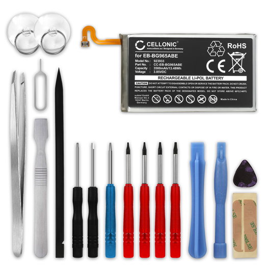 Batteria CELLONIC EB-BG965ABE per Samsung Galaxy S9 Plus (SM-G965) Ricambio da 3500mAh + Set di strumento Sostituzione facile con utensili adatti e duraturi