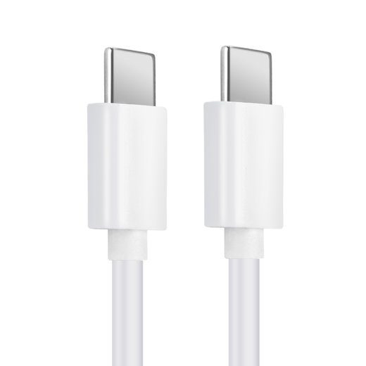 Câble USB C Type C de 1m pour montre Gigaset GS290, GS280, GS195, GS195LS, GS190, GS110 / ME, ME Pure, ME Pro data et charge 3A (PD 60W) blanc en PVC