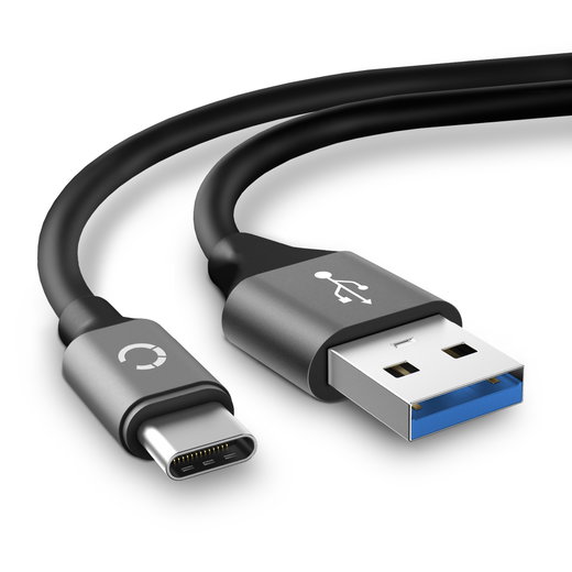 Câble USB C Type C de 2m pour montre LG G5, G6, G7, G7 ThinQ, G8 ThinQ, G8S ThinQ, K30, K41s, K42, K51s, K52, K61s, V20, V30, V40 ThinQ data et charge 3A gris en PVC