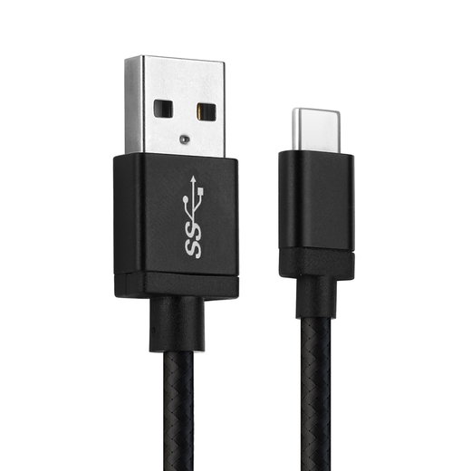 USB C Type C Kabel für Google Pixel 7, 7 Pro, 6, 6 Pro, 6A, 5, 4, 3, 2 Handy Ladekabel - 1m 3A Nylon schwarz - Datenkabel für Smartphone