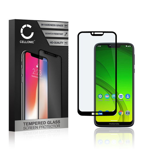 Vetro temperato CELLONIC per Motorola Moto G7 Power, screen protector (3D Full Cover 9H 0,33mm Full Glue) nero Pellicola salva schermo per telefono cellulare smartphone