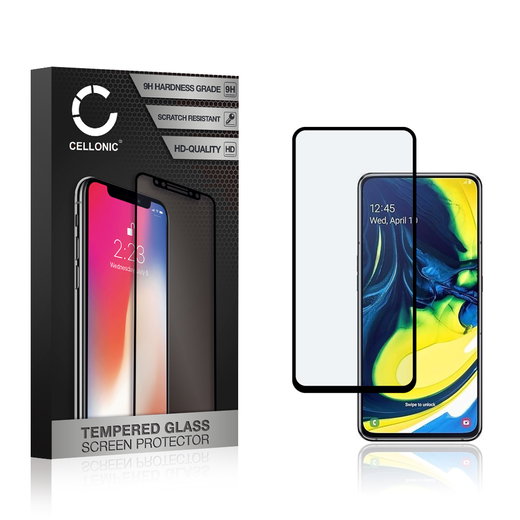 Protector pantalla móvil Samsung Galaxy A80 (SM-A805) autoadhesivo de CELLONIC - Screen protector, (Calidad HD / 3D Full Cover / 0,33mm / 9H)