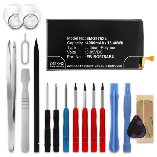 CELLONIC Phone Battery Replacement for Samsung Galaxy S10 Plus (SM-G975) + 17-Tool Phone Repair Kit - EB-BG975ABU 4000mAh