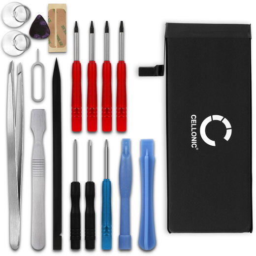 Pack batterie 1715mAh et outils pour téléphone portable Apple iPhone 6S (A1633, A1688, A1700) - kit pour remplacement facile d'une batterie 616-00036 de smartphone GSM