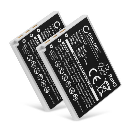 2x EN-EL8 accu voor Nikon Coolpix P1 P2 Coolpix S1 S2 S3 S5 s50 S50c S51 S51c S52 S52c S6 S7 S7c S8 S9 - 650mAh vervangende accu voor camera