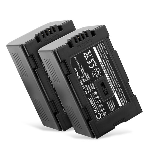 2x Bateria Panasonic CGA-D54 CGR-D120 -D220 2200mAh - , Batería recargable para camaras Panasonic AG-DVX100 NV-GS11 NV-DS60 NV-GS1 NV-DS27 NV-DS29 NV-MX500 NV-DA1 NV-DS15
