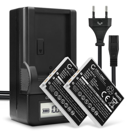2x Batteri för Nikon Coolpix P1 P2 Coolpix S1 S2 S3 S5 s50 S50c S51 S51c S52 S52c S6 S7 S7c S8 S9 kamera med hög 600mAh kapacitet + laddare för uppladdningsbara kamerabatterier