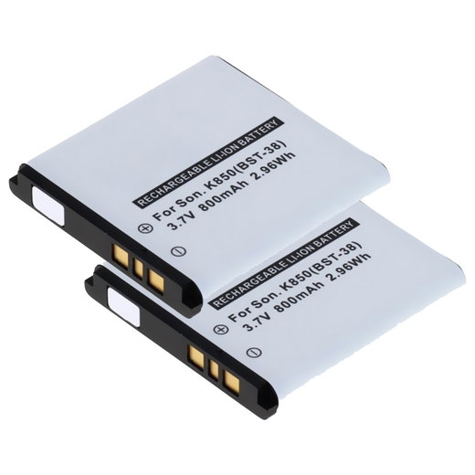 2x Akku für Sony Ericsson Vivaz (U5i), W995, BeJoo, W580i, K770i, S500i, C510, C902, C905, S500, W980, T303, Xperia X10 Mini Pro BST-38 (800mAh, 3.7V) von CELLONIC