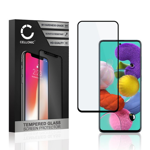 Protection d'écran en verre pour smartphone Samsung Galaxy A51 (SM-A515) (3D Full Cover, haute résistance 9H, 0,33mm, Full Glue)