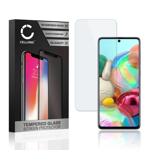 CELLONIC Display Schutzglas kompatibel mit Samsung Galaxy A71 (SM-A715) Handyglas - 2.5D 9H 0,33mm Full Glue Transparent - Handy Schutzfolie Displayschutz Glas Folie, Screen Protector Glass