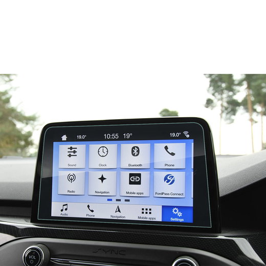 0,33mm Displayskydd / skärmskydd för Ford SYNC 3 Focus Fiesta Kuga Transit Custom - 8" navigator - 2.5D 9H, Full Glue skyddsglas för GPS / tracker