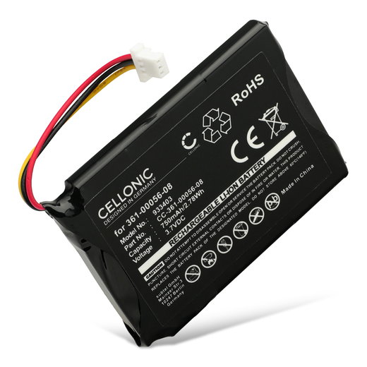 Batteri för Garmin Camper 780, Drive 61 LMT S, Dash Cam 35,DriveSmart 5 LMT, 65 MT-D, 55 MT-D, Nüvi 57LM, 57LMT 361-00056-08 (750mAh, 3.7V) från CELLONIC