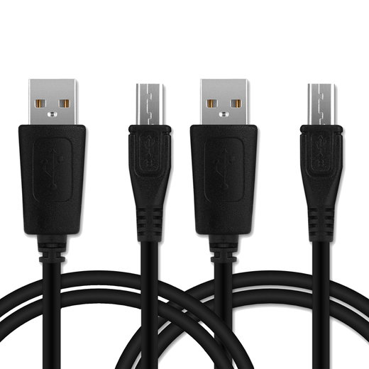 2x Cavo USB 2.0 con connettore Micro-USB langer Stecker per telefono CAT S60, S42, S41, S40, S31, S30, B30, B26, B25 filo di 1m cavetto dati & ricarica 1A in PVC nero per cellulare