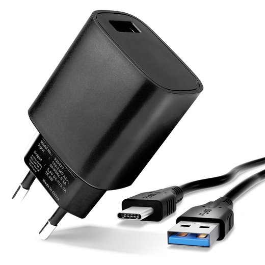 Ladegerät (LANGER STECKER) für CAT S52 / S61 / S62 Pro / S75 - 1m (3A) Ladekabel Netzteil