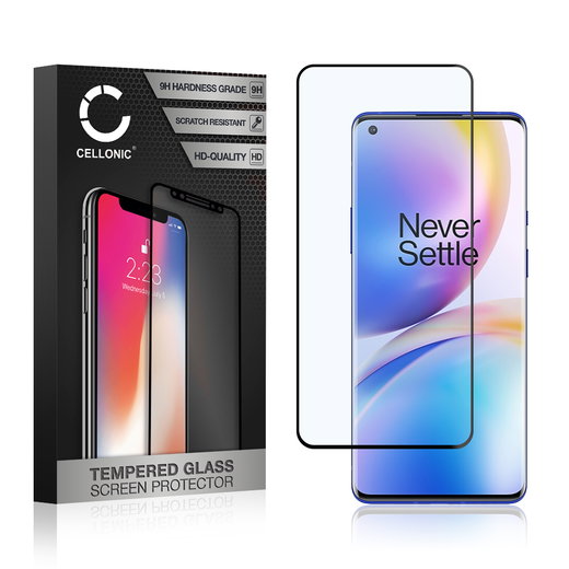 Vetro temperato CELLONIC per OnePlus 8, screen protector (3D Full Cover 9H 0,33mm Full Glue) nero Pellicola salva schermo per telefono cellulare smartphone