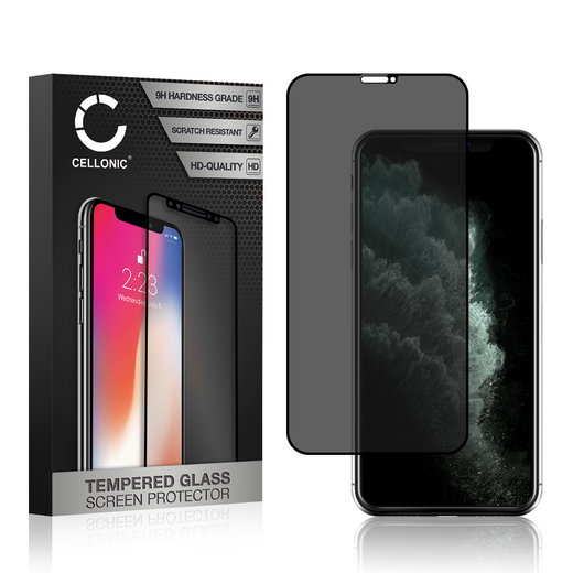 Screen Protector for Apple iPhone 11 Pro Phone Screen Cover - Privacy Filter 0,33mm Full Glue 9H Tempered Glass Smartphone Display Screen Guard Black