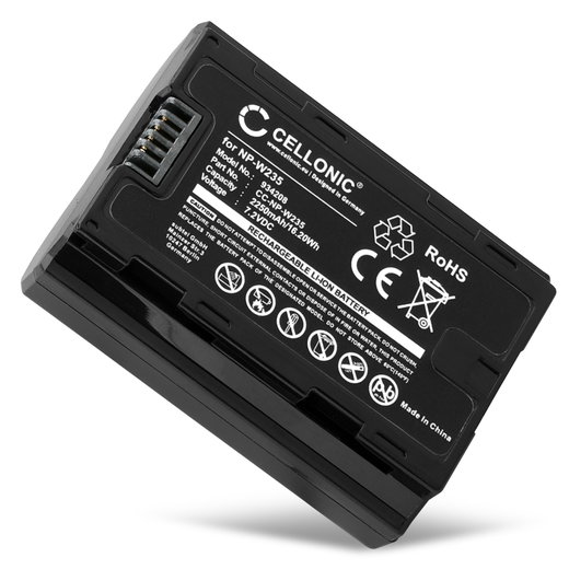 Batería para FujiFilm GFX100S, GFX 50S II, X-T4, X-H2, NP-W235 NP-W235 (2250mAh, 7.2V) de CELLONIC