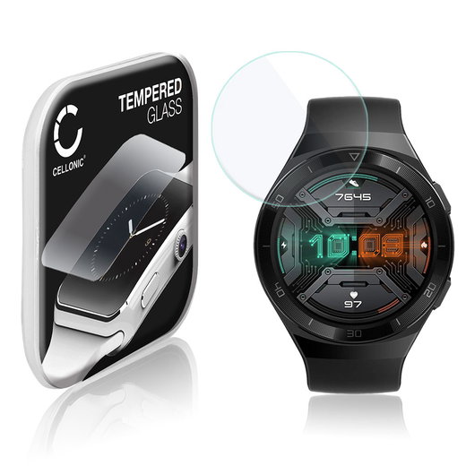 Näytönsuojalasi älykelloon Huawei Watch GT2e - 2.5D, 9H, 0,33mm, Full Glue - Läpinäkyvä älykellon suojalasi