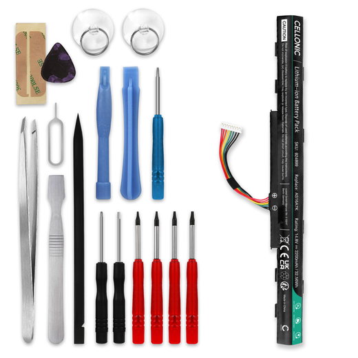 Batteria per portatile Acer Aspire E5-573G, E5-475G, E5-523G, E5-553G, E5-575G, E5-774G, AS16A5K, AS16A8K ricambio per laptop 2200mAh 14.8V + Set di strumento