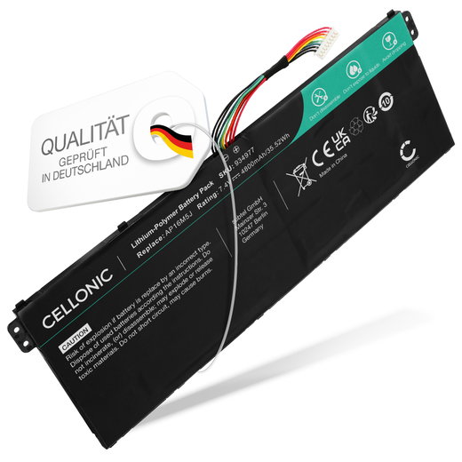 1x Akku für Acer Aspire 3 A315 Series, 3 A315-41, 3 A315-41G, 1 A114, 3 A315, 3 A315-56, 3 A315-21, 1 A114-31, 3 A315-42, 3 A315-31, 3 A317-33, Acer AP16M5J, NX.GVWSA.002, KT.00205.004 Laptop - 4800mAh 7.4V 