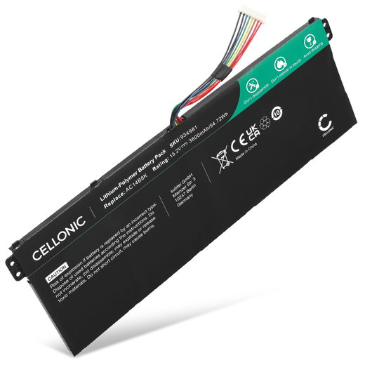 Batterie pour Acer Nitro 5 AN515, Aspire 5 A515, A517, Swift 3 SF314, Predator Helios 300, AC14B8K, AC14B18J 15.2V 3600mAh de CELLONIC